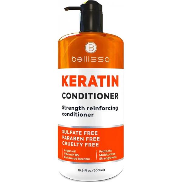 Keratin Conditioner - Sulfate and Paraben Free Deep Treatment for Dry, Damaged Hair - Salon Formula For Curly, Color Treated, Straight Frizzy Women Men to Repair Split Ends