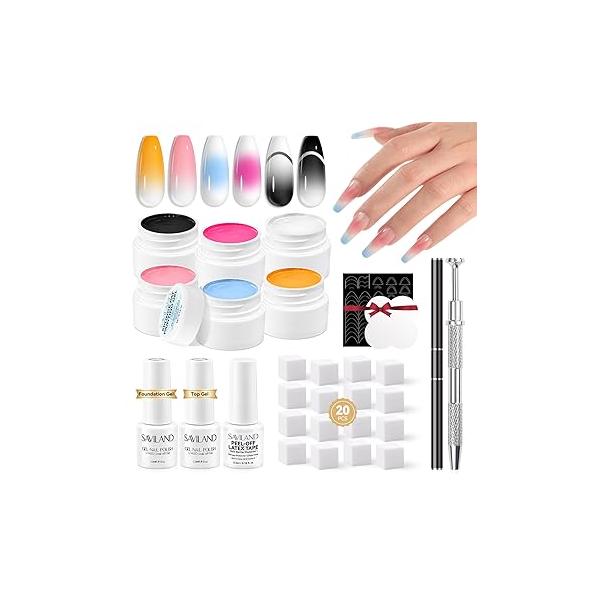 SAVILAND 100PCS Nail Sponges for Ombre: Art With Grabbing Pen Ombre Sponge Gradient Tools Aura Nails Brush Professional Accessories Supplies Home DIY Salon