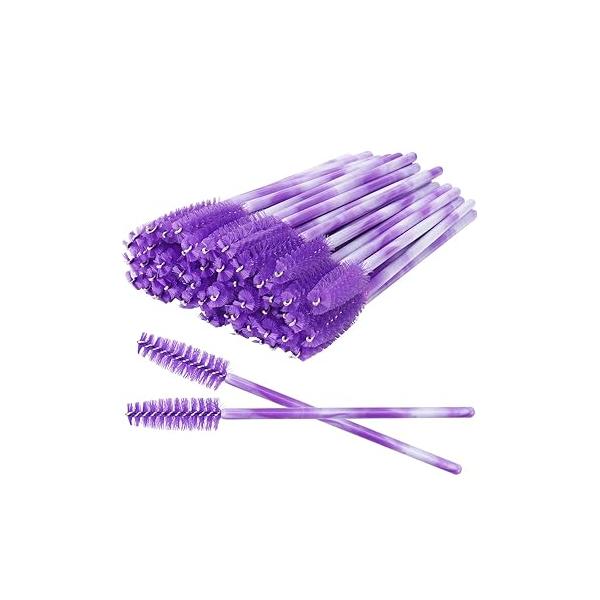 300 Pack Mascara Wands Disposable Eyelash Brush for Extensions Lash Applicators Tool Kit, Pink