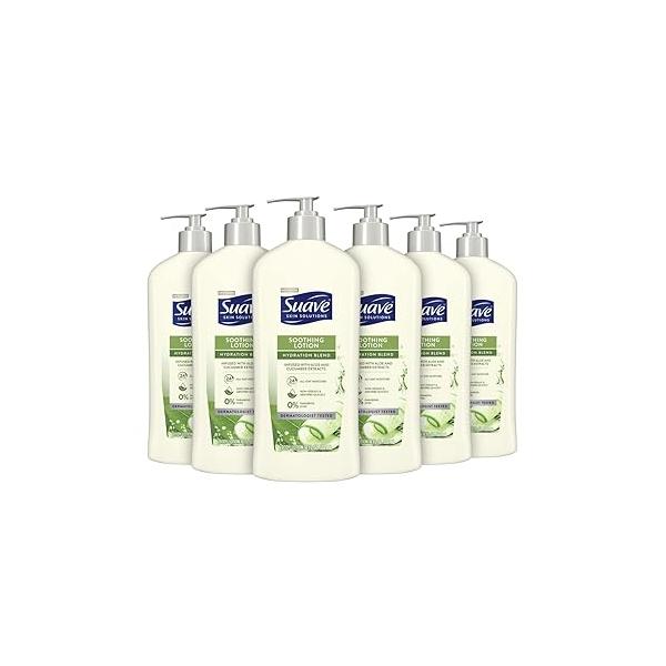 Suave Skin Solutions Body Lotion Soothing With Aloe 18oz 6 Pack
