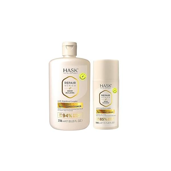 HASK Bond Building Deep Conditioner & Leave-In Treatment Cream - Repairs Damage, Strengthens, Adds Moisture Softness, Prevents Breakage, Sulfate-Free, Cruelty-Free