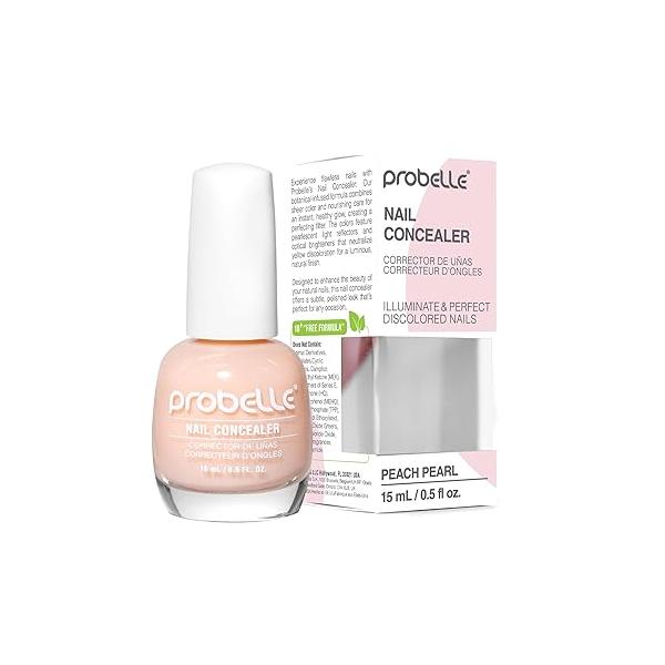 Probelle Illuminating Nail Concealer, Sheer Long Lasting Brightening Polish for yellowing discolored nails, perfect finish damaged nails with imperfections, Vegan, Gluten Free, Lilac Glow