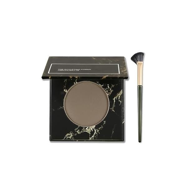 Erinde Matte Brown Contour Palette, Warm Toned Face Sculpting Bronzer Pressed Powder Contour, Lightweight, Ultra-Blendabled, Multiuse Baked Contouring Makeup for Light Skin Tone, 02 Dark