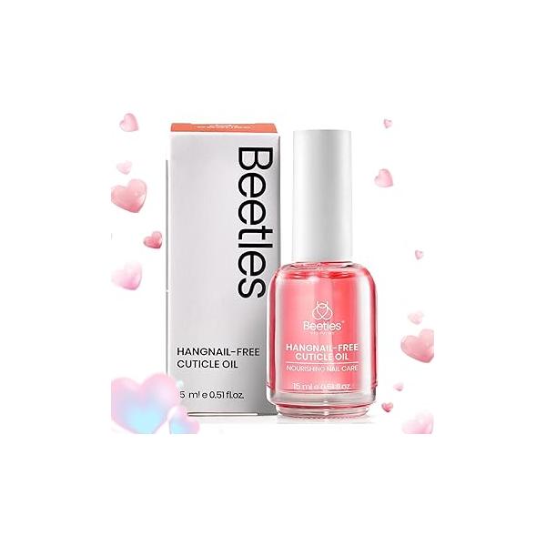 Beetles Cuticle Oil for Nail 15ml Almond Fragrance Care with Jojoba & Vitamin E Growth and Repairs Cuticles, Natural Sweet Nourish Skin Salon Gifts Women