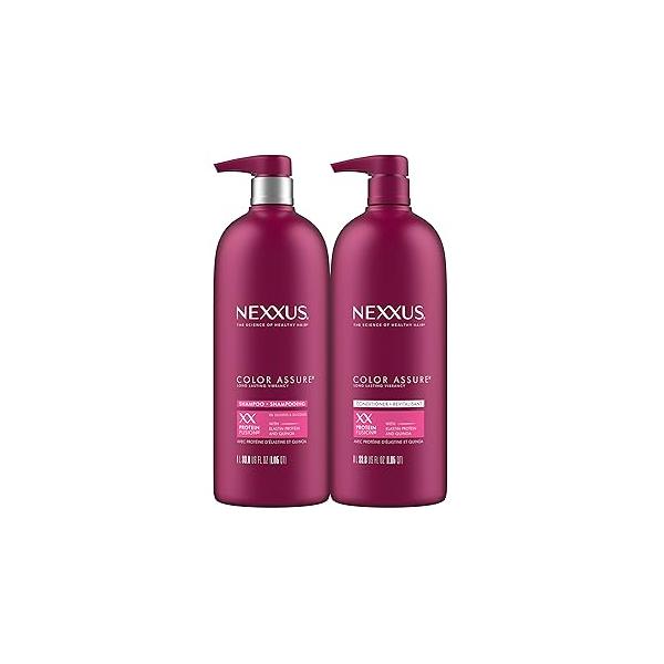 Nexxus Color Assure Shampoo and Conditioner for Treated Hair, Enhances Vibrancy Up to 40 Washes, 2 Count, 33.8 oz