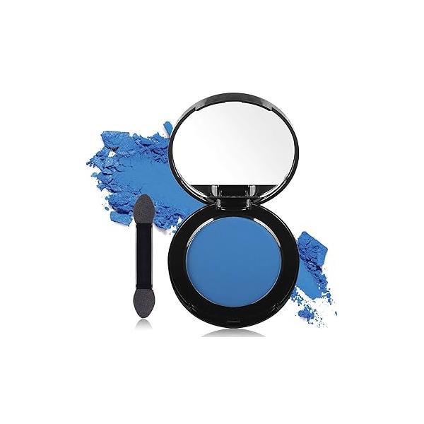 MEICOLY White Single Eyeshadow with Mirror,Matte Eye Shadow for Halloween Makeup,Pressed Powder Eyeshadow,Matte Shade Eyelid Color Makeup Women Girls,High Pigment,Long Wear,Waterproof,Natural