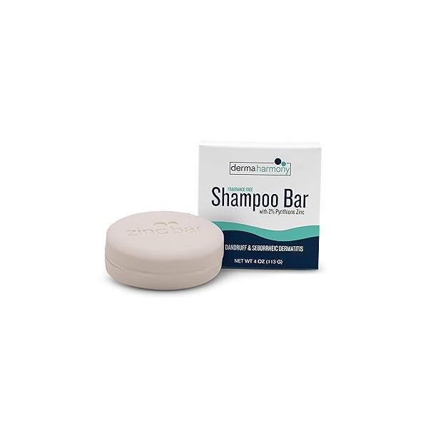 2% Pyrithione Zinc Shampoo Bar for dandruff and seborrheic dermatitis - Fragrance Free (4 Oz)