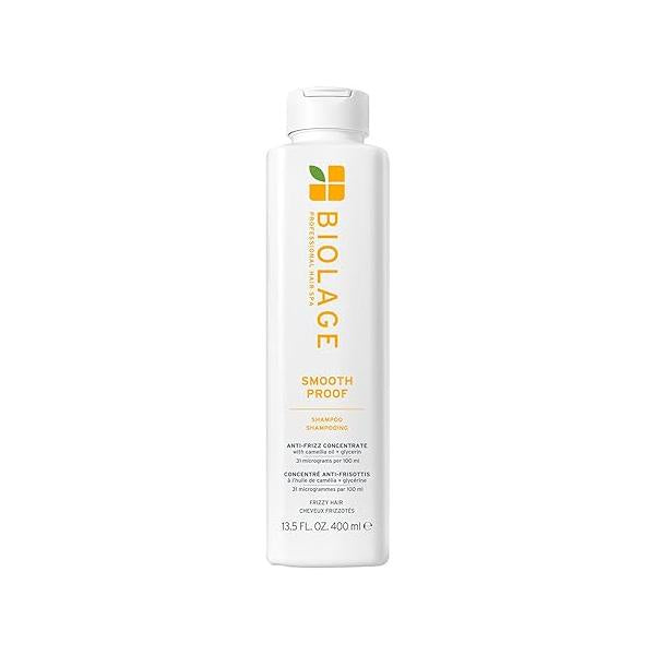 Biolage Smooth Proof Shampoo - Gently Cleanses, Nourishes & Tames Frizz, For Frizzy Hair, Infused with micro-dosed Camellia Oil Glycerin, Vegan Paraben-Free