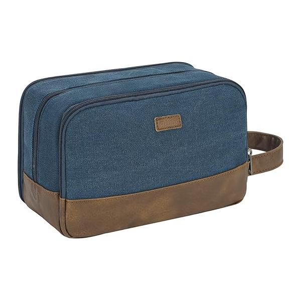 WANDF Travel Toiletry Bag for Men Large Toiletries Shaving Water Resistant Hanging Dopp Kit Accessories Women (Dark Grey)