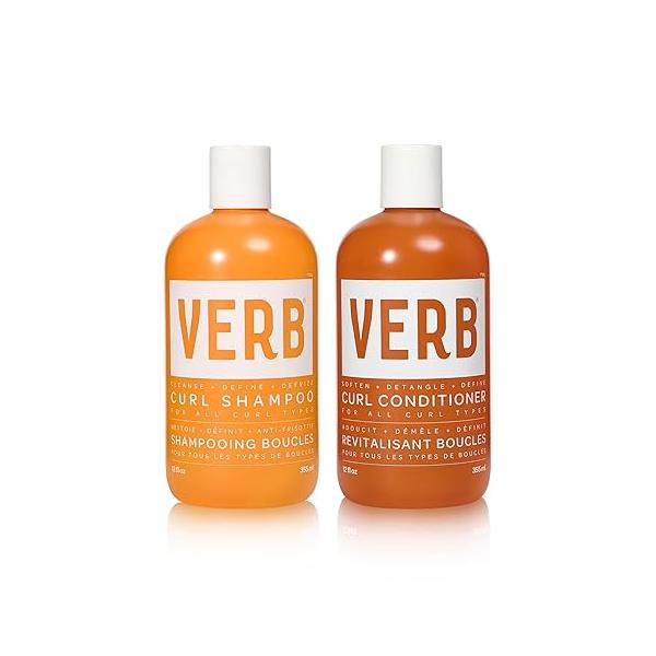 VERB Curl Shampoo + Conditioner Duo - Cleanse and Smooth Frizz Control Definition- Vegan, No Parabens or Harmful Sulfates