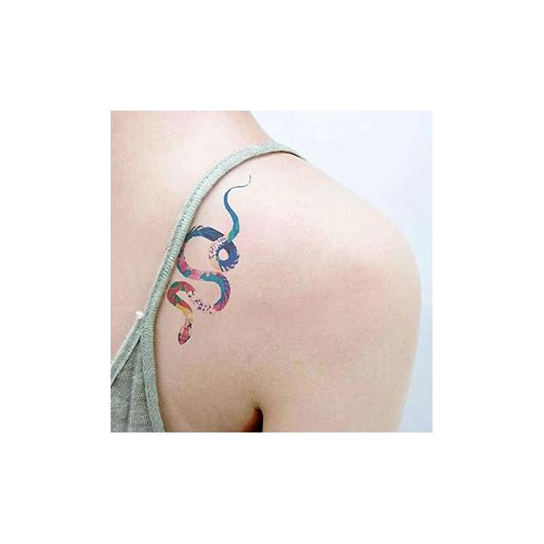 Small Cute Temporary Tattoo Sticker Set of 2 - Killer Whale Blue Fish Boys Girls Designs for Hand Neck Face Wrist, Waterproof Fake Body Art, Simple & Modern Unisex Skin Decals