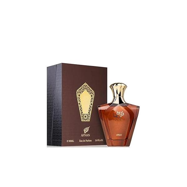 Afnan Turathi Brown Eau de Parfum Spray for Men, 3 Ounce