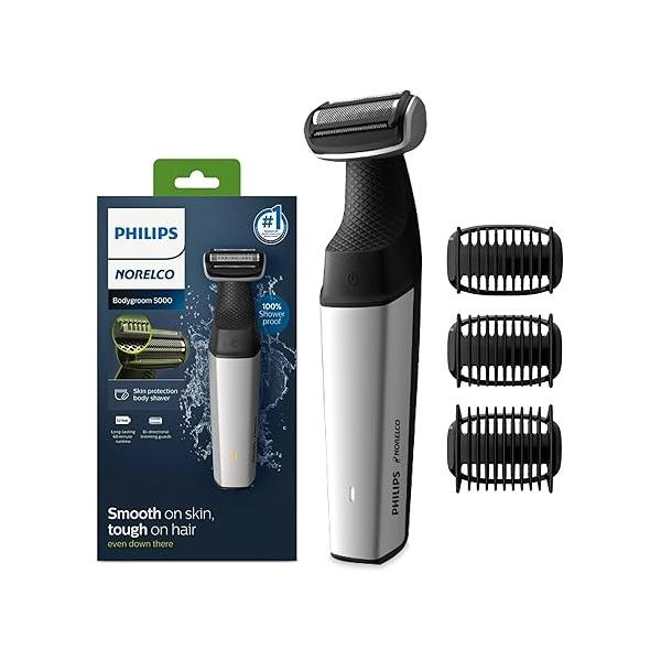 Philips Norelco Body Groomer Series 5000 Shaver, Hair Trimmer for Men, Showerproof Manscaping Groin Men