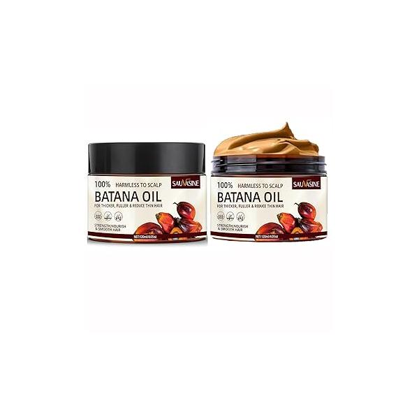 2 Bottles Raw Batana Oil for Hair Growth Pure Organic Revitalized Strength Prevent Loss, Moisturize Scalp, Restore Dry Damanged