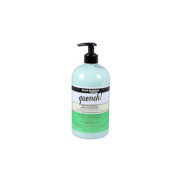 Aunt Jackie's Curls and Coils Quench, Large 24oz Family Sized Pump, Moisture Intensive Leave-In Hair Conditioner for Natural Curls, Waves, Enriched With Shea Butter, Green…