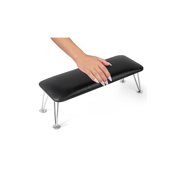 Arm Rest for Nails, Sturdy Nails Nail Tech with Space Lamp, Reduces Back Pain, Easy Clean Hand Manicures and Pedicures (Black)