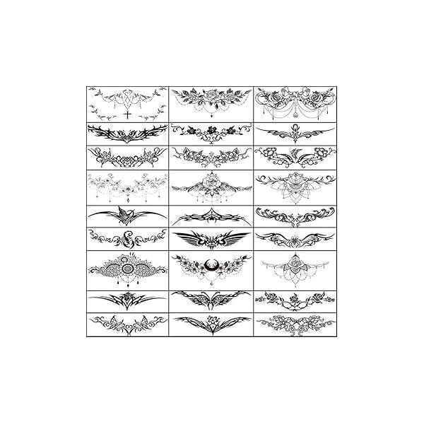 27 Sheets Sexy Temporary Tattoos for Women Long Lasting Tattoo Stickers Kit Chest Abdomen Navel Fake Makeup Art Apply and Girl