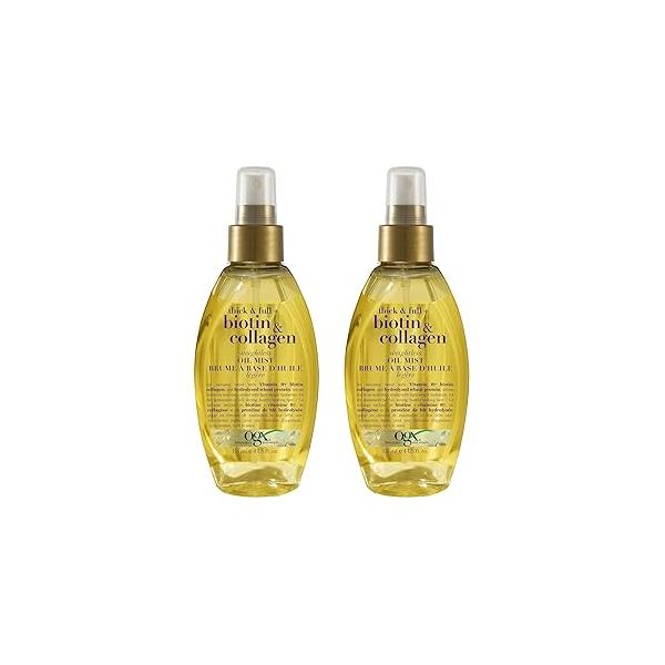 OGX Thick & Full Biotin Collagen Weightless Oil Mist, 4 Fl Oz, 2 Pack