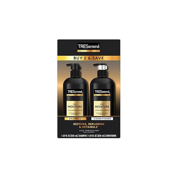 TRESemmé Rich Moisture Shampoo and Conditioner 2 Count for Dry Hair Formulated With Vitamin E Biotin 28 oz