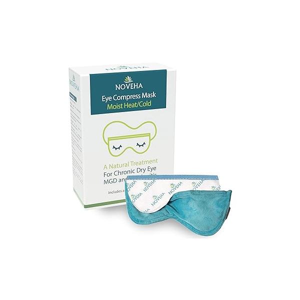 NOVEHA EXPRESS Warm Compress Individual Eye Mask | Moist Hot Technology For Sensitive Dry Eyes - Relieves Stye & Pink Reusable Heat Water Treatment for Irritated and Eyelid Lumps