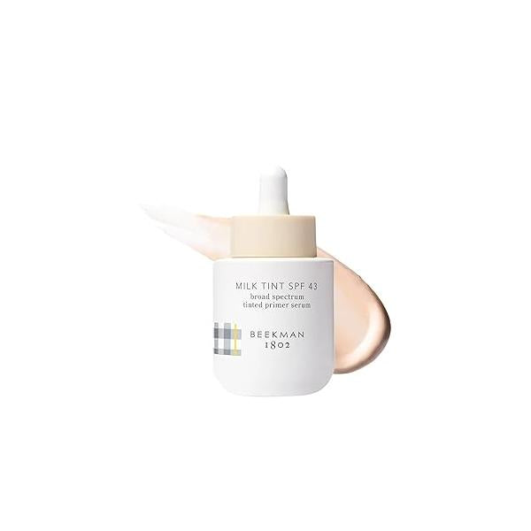 Beekman 1802 Milk Tint Face Primer with SPF 43, Fair - Oxybenzone Free 1 oz Tinted Mineral SPF, Makeup & Moisturizer Blends Seamlessly Good for Sensitive Skin Cruelty