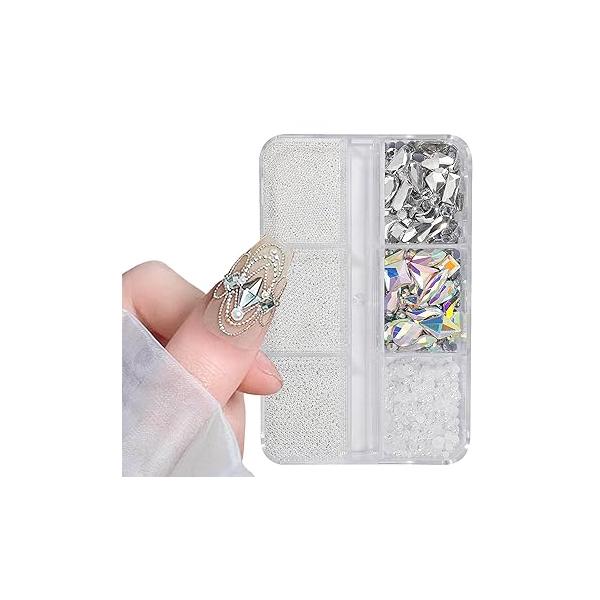 6 Boxes Nail Art Beads Metal Balls For Gold Silver Rose Steel Caviar Bubble DIY Crafts Decoration