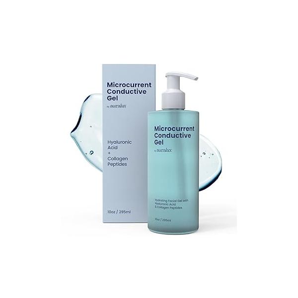 10oz Conductive Gel For Microcurrent Devices - Collagen Peptides & Hyaluronic Acid Boost Skin Radiance Locks in Moisture for 24 Hours