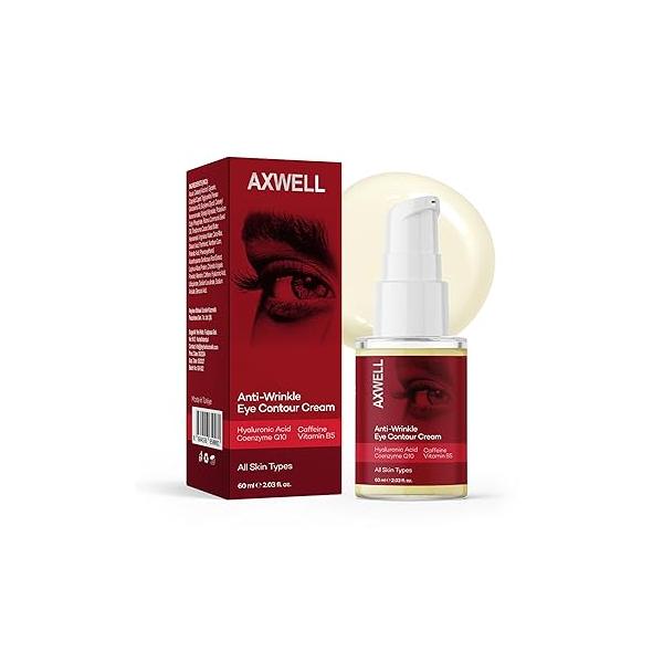 AXWELL Eye Repair Cream, Under Cream For Puffiness And Bags Eyes, Anti-Wrinkle Moisturizing Contour with Coenzyme Q10, Hyarulonic Acid, Caffeine, Hydrating