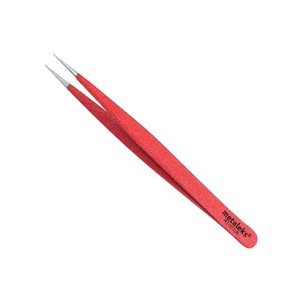 Red Eyelash Extension & Ingrown Hair Tweezer Pointed Tip Precision Extra Sharp and Perfectly Aligned for Treatment Splinter Removal For Men Women