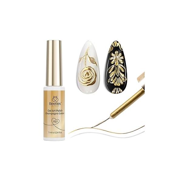 Beetles Nail Stamp, 4Pcs French Tip Tool Easy Manicure Stamper Single Head Soft Silicone Long & Short Stamp with 2Pcs Scraper Decorations Gift for Women