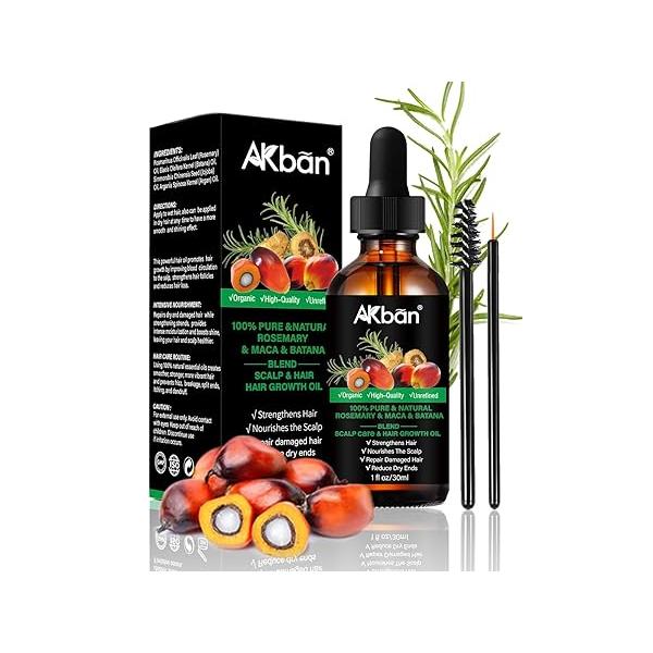 Batana Oil for Hair Growth, with Rosemary Maca Argan Jojoba Oil, Promotes Thickness, Nourish Scalp and All Tapes | Glass Bottle Dropper 1fl oz + 1 fl