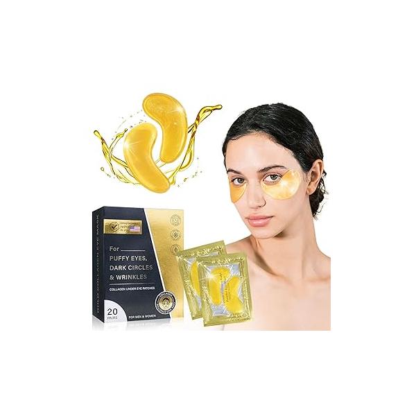 Under Eye Patches for Puffy Eyes and Dark Circles, Masks with Hyaluronic Acid & Collagen, Anti Wrinkle Moisturizing, Fine Lines, Circles Treatment