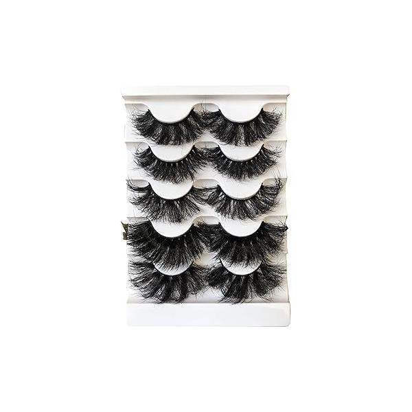 Gmagictobo Lashes False Eyelashes Dramatic 3D Faux Mink Pack Long Thick Volume Soft Strips Fake Eye 5 Pairs Multipack