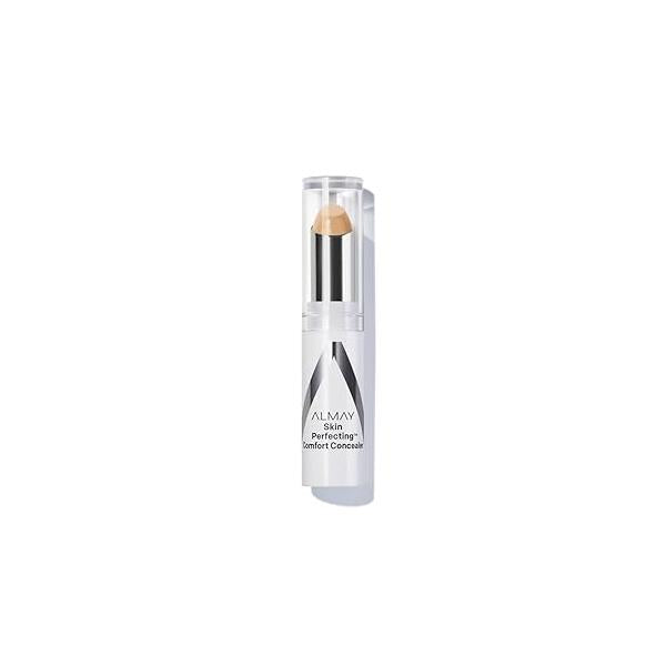 Almay Skin Perfecting Comfort Concealer, Face Makeup, Full Coverage, Natural Looking Finish, Cruelty-Free, Hypoallergenic, Dermatologist Tested, 120 Light, 1 Count