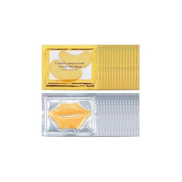 CAHIUYOA 30 Pairs Gold Eye Mask Under Patches for Dark Circles and Puffy Eyes Moisturizing Reduce Bags