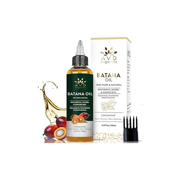 Batana Oil for Hair Growth 4.05 fl oz | Dr Sebi Organic Raw from Honduras 100% Pure & Natural thicker stronger Ideal Men Women 120ML