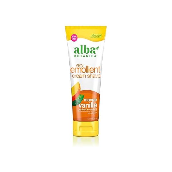 Alba Botanica Very Emollient Cream Shave, Mango Vanilla, 8 Oz