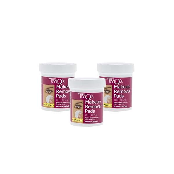 Andrea Eye Q's Oil-free Makeup Remover Pads, 65-Count (Pack of 3)