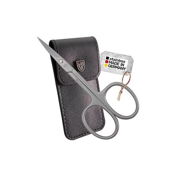 3 Swords Germany - brand quality STAINLESS STEEL INOX CURVED CUTICLE SCISSORS (1 PIECE) with case for manicure pedicure nail care by Made in