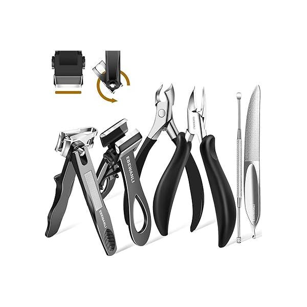 Podiatrist Toenail Clippers for Seniors Thick Toenails, Toe Nail Nails Seniors, Straight Men, Ingrown and Angled Clipper Set