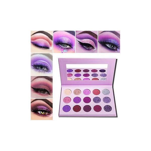 Green Glitter Eyeshadow Palette Highly Pigmented, Afflano Forest Emerald Christmas Makeup Palettes,Yellow Lime Grass Grinch Eye Shadow Pallet Matte Shimmer 15 Color