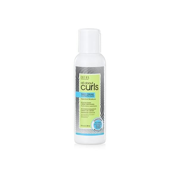 ALL ABOUT CURLS Daily Cream Conditioner | For Curly Hair Essential Moisture Strengthens & Softens 3X Resistance to Breaking Cruelty Free Sulfate Paraben