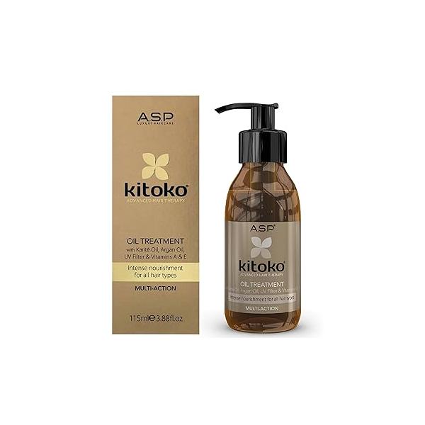 ASP Kitoko Haircare Advanced Hair Therapy, All Types Oil Treatment with Karite Argan UV Filter & Vitamin E, Intense Nourishment (115ml/3.88fl.oz)