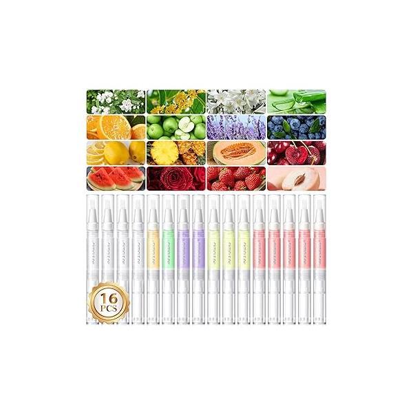 COSCELIA 16 pcs Cuticle Oil Pens Bulk for Nails Revitalizer Set Nail Care Nourishment Treatment Moisturized Repair Pen Manicure Tools Gel