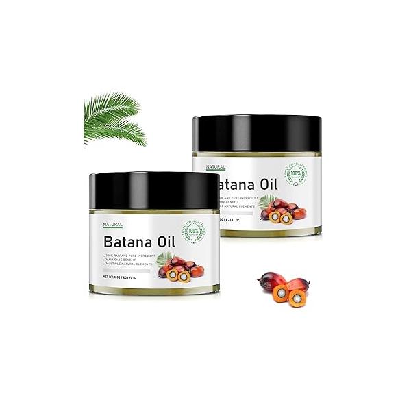Batana Oil for Hair Growth 2PCS Raw Unrefined Natural Organic 100 Percent Pure Men & Women Prevent Loss Dr. Sebi from Honduras