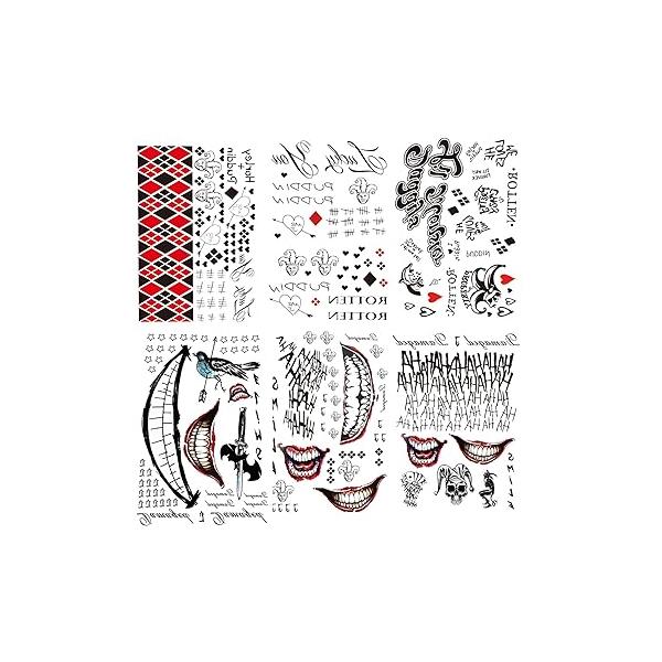 Women Tattoos, 6 Large Sheets Halloween Fake Temporary Tattoo Stickers for Girls Kids Costume Party Makeup