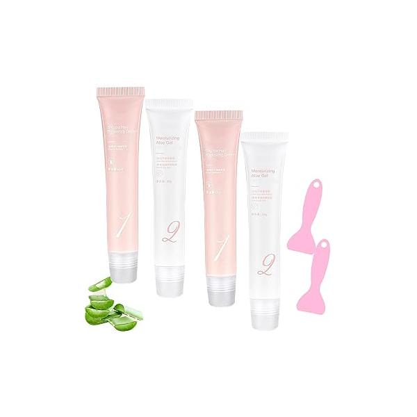 Facial Hair Removal Cream Kit ，Body Creams for Sensitive Skin - Painless & Gentle Depilatory with Spatula Applicator, Dissolves Hairs Instantly (2pcs)