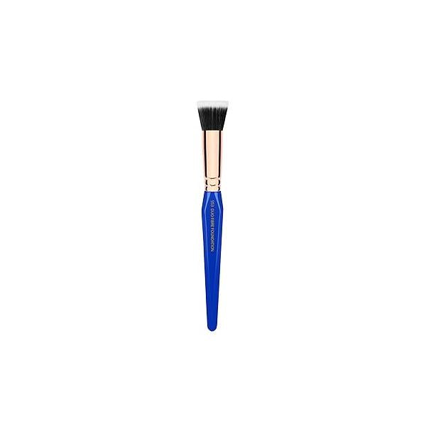 Bdellium Tools Professional Makeup Brush - Golden Triangle 953 Duo Fibre Foundation With All Vegan and Soft Synthetic Fibers, For Precise Application of (Blue, 1pc)