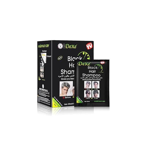 10 PCS Hair Dye Shampoo for Men Women, Black, Natural Hair, Instant Dye, Lasts 30 Days, Great Choice Woman & Man