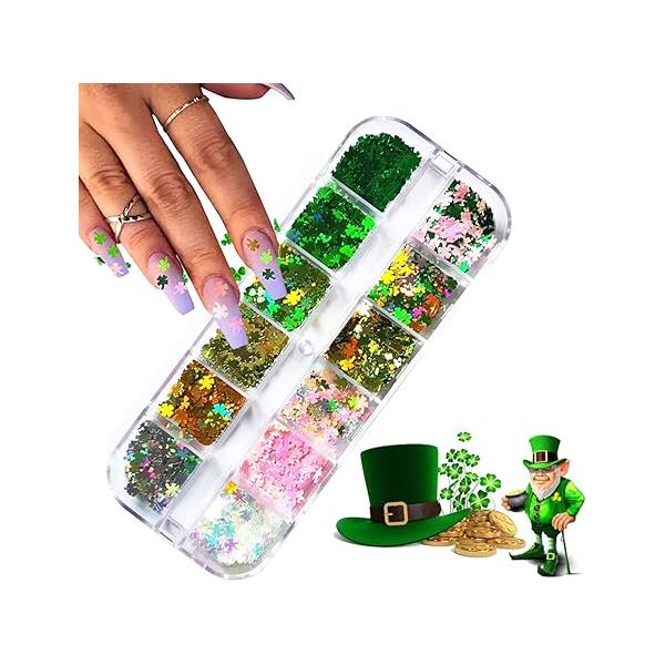 Square Glitter Nail Art Sequins, 12 Colors Rectangle Glitters Flakes Design, Holographic 3D Sparkly Acrylic Nails Supplies for Women Girls Manicure Powder Charms Decorations, DIY Shiny Tips